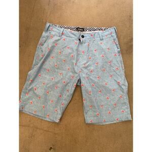 Trunks Lobster Print Golf Shorts Mens 32 Blue Coastal Resort